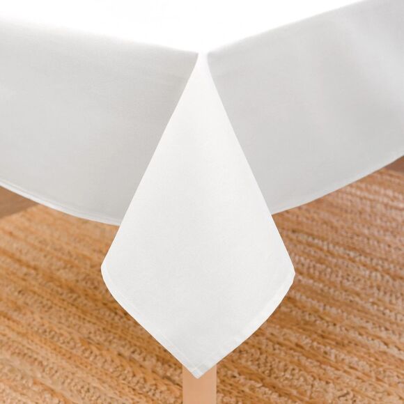 56x56 White Cotton Tablecloth Rectangular Canvas Indoor Outdoor Washable Cover - Picture 1 of 2
